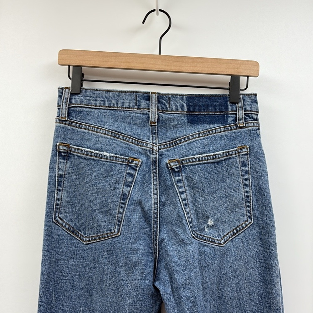 Abercrombie & Fitch The '90s Slim Straight Ultra High Rise Distressed Jeans 27 - Picture 6 of 9